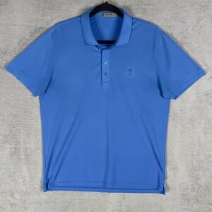 G/FORE Skull Cross Tees Golf Polo Men's Medium Blue Embroidered Performance